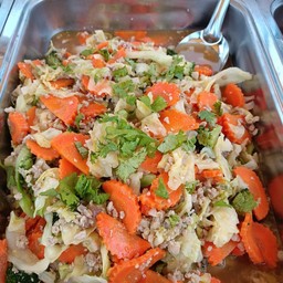 ผัดผักรวมหมูสับ