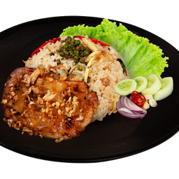 BX26 ข้าวผัดขี้เมาไก่ย่างกระเทียม