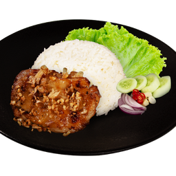 BX21 ข้าวไก่ย่างกระเทียม