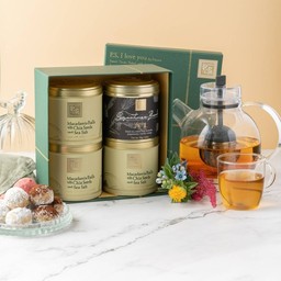 P.S. Tea Box Set G (1 tea tin + 3 small MacadamiaBalls tins)