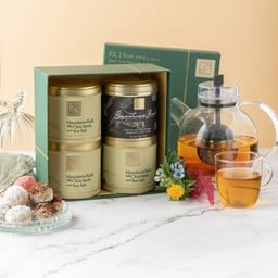 P.S. Tea Box Set G (1 tea tin + 3 small MacadamiaBalls tins)