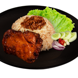 BX33 ข้าวผัดกระเทียมไก่ย่างหมาล่า