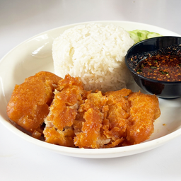 ข้าวสะโพกไก่ทอด.