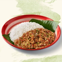 ข้าวหมูคั่วพริกเกลือ