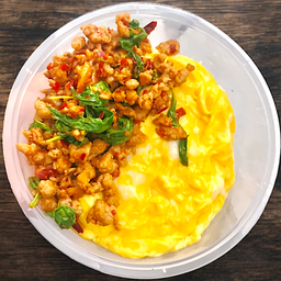 ข้าวกะเพราไก่+ไข่ข้น