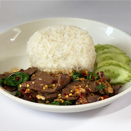 ข้าวกะเพราตับ (หมู)
