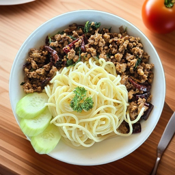 สปาเก็ตตี้กะเพราหมูสับ