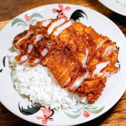 ข้าวเหนียวหมูทอดใบเตย