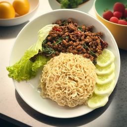 มาม่ากะเพราหมูสับ