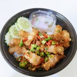 ฟ่างกระเพราแสบปาก&หมูปิ้งโบราณ🤩
