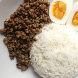 ข้าวหมูสับน้ำมันหอย