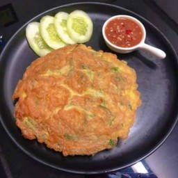ข้าวไข่เจียวชะอมน้ำพริกกะปิ