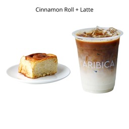 Ice Latte with Cinnamon rolls