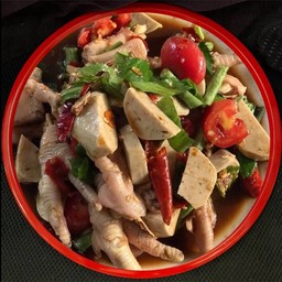 ตำเหลาตีนไก่กับหมูยอ