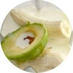 อะโวคาโด้+กล้วย+น้ำผึ้ง ปั่นนมสด Avocado mix with Banana and Honey Smoothie