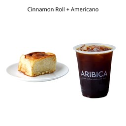 Ice Americano with Cinnamon rolls