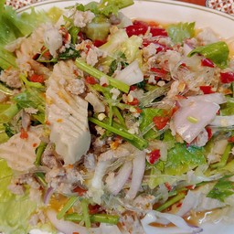 ยำวุ้นเส้นหมูสับหมูยอ