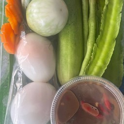 ชุดน้ำพริกกะปิผักสด+ไข่ต้ม