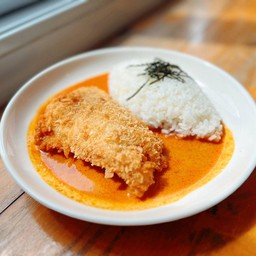 [อร่อยซ่ากับโค้ก] ข้าวไก่กรอบ ซอสแกงพะแนง +  โค้ก ออริจินัล (กระป๋อง)