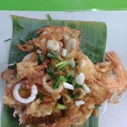 กุ้ง+ปลาหมึกทอด
