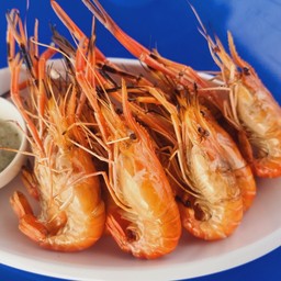 กุ้งแม่น้ำขนาด 9-12  ตัวโล.เผา