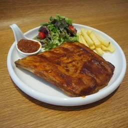 ซี่โครงหมูคุโรบูตะ Half Lack BBQ Spareribs Kurobuta Pork