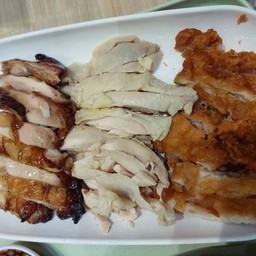 ไก่สามสหาย (ต้มทอดย่าง)