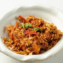 กุ้งแม่น้ำทอดซอสมะขาม