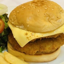 เบอเกอไก่ทอด+แฮมชีส