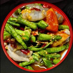 ตำถั่วกุ้งสด