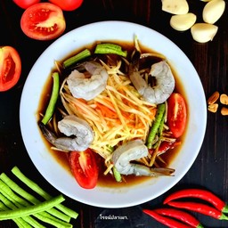 ตำปลาร้ากุ้งสด