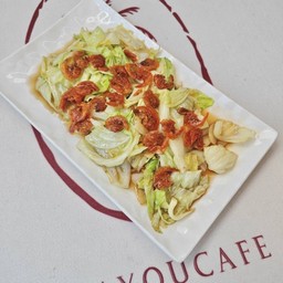 กะหล่ำปลีผัดน้ำปลากุ้งแห้ง(กับข้าว)