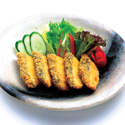 ปลากระพงชุบเกลือขนมปังทอด