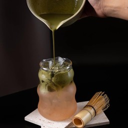 Iced Japanese Peach + Lychee Matcha