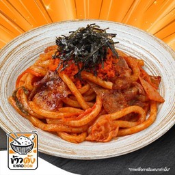 อูด้งเบคอนรมควันผัดกิมจิ