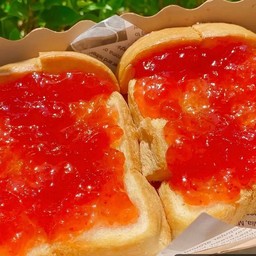 ปังปิ้งเนย+แยมสตรอเบอรี่