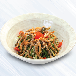 สลัดหนังปลากรอบแซลมอนทอดกรอบ