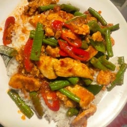 ข้าว+ผัดพริกแกงไไก่