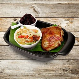 Bento A2 ส้มตำปู+ไก่ย่างหนังกรอบ+ข้าวเหนียว