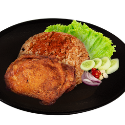 BX48 ข้าวผัดหมาล่าไก่ทอดกระเทียม