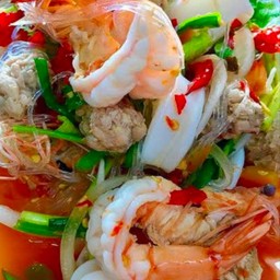 ยําวุ้นเส้นกุ้ง + หมึก