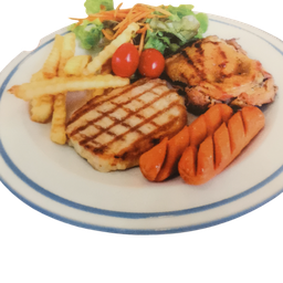 มิกซ์กริล ( หมู,ไก่, ไส้กรอก)