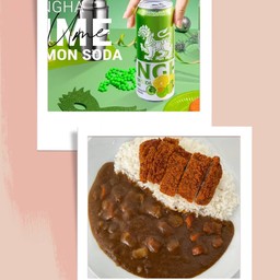 ข้าวแกงกะหรี่ + บ๊วย เลม่อนโซดา