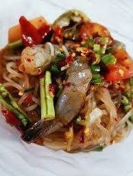 ตำเส้นเล็กหมูยอกุ้งสด