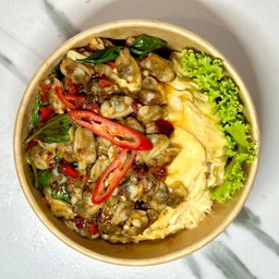 ข้าวไข่ข้นหอยลายผัดพริกเผา
