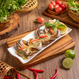 ปูไข่ราดซีฟู้ด 海鲜酱浇蟹蛋