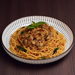 ราเมนหอยลายผัดพริกเผา