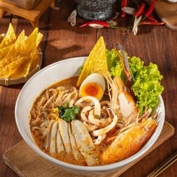 ก๋วยเตี๋ยวต้มยำน้ำข้น - กุ้งก้ามกราม
