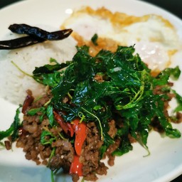 กระเพราหมูสับ(ไม่รวมไข่ดาว)