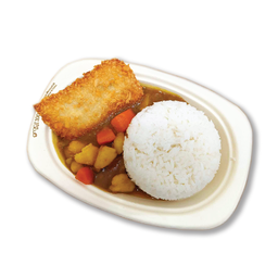 ข้าวแกงกะหรี่ เนื้อปลาชุปแป้งทอด Fish n Chip Curry